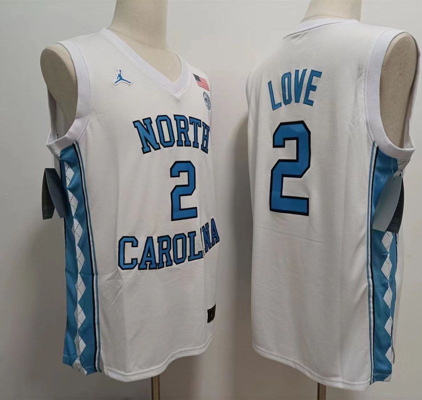 Men North Carolina Tar Heels #2 Love White 2025 NCAA Jersey